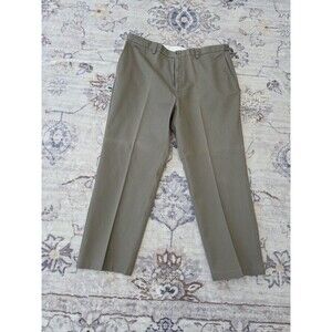#339 Haggar Pants Men 38x29 Brown Chino Casual Zip Fly 100% Cotton
